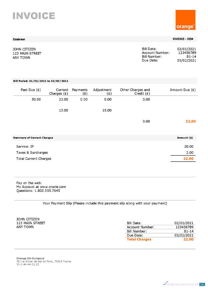Download USA Orange invoice Photoshop template